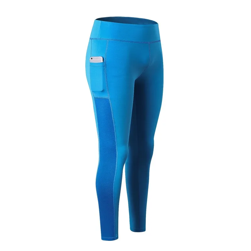 Женские дышащие спортивные штаны, сшитые сетчатые быстросохнущие леггинсы с карманами, длинные штаны - Цвет: as shown