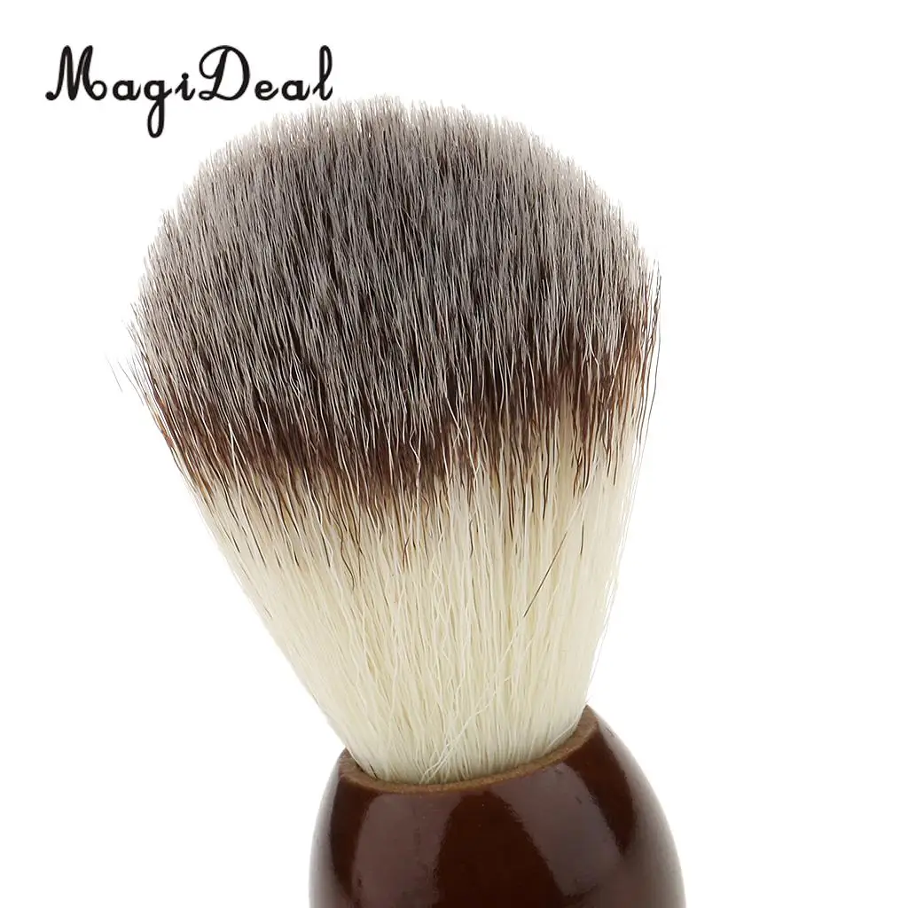 Premium Quality Wood Shaving Brush Metal Stand Holder Set for Men Barber Salon Bathroom
