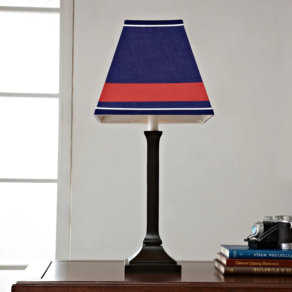 Flash Deal lighting romantic coffee shop British wind cloth table lamps retro children bedroom bedside lamp bar blue table lights ZA 6