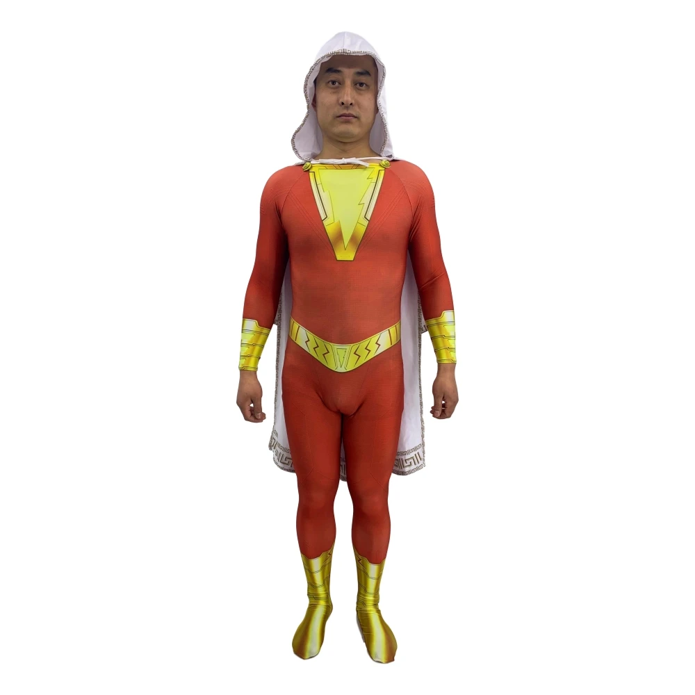 Капитан костюм Марвел Shazam Billy костюмы для косплея бэтсона плащ с брошью