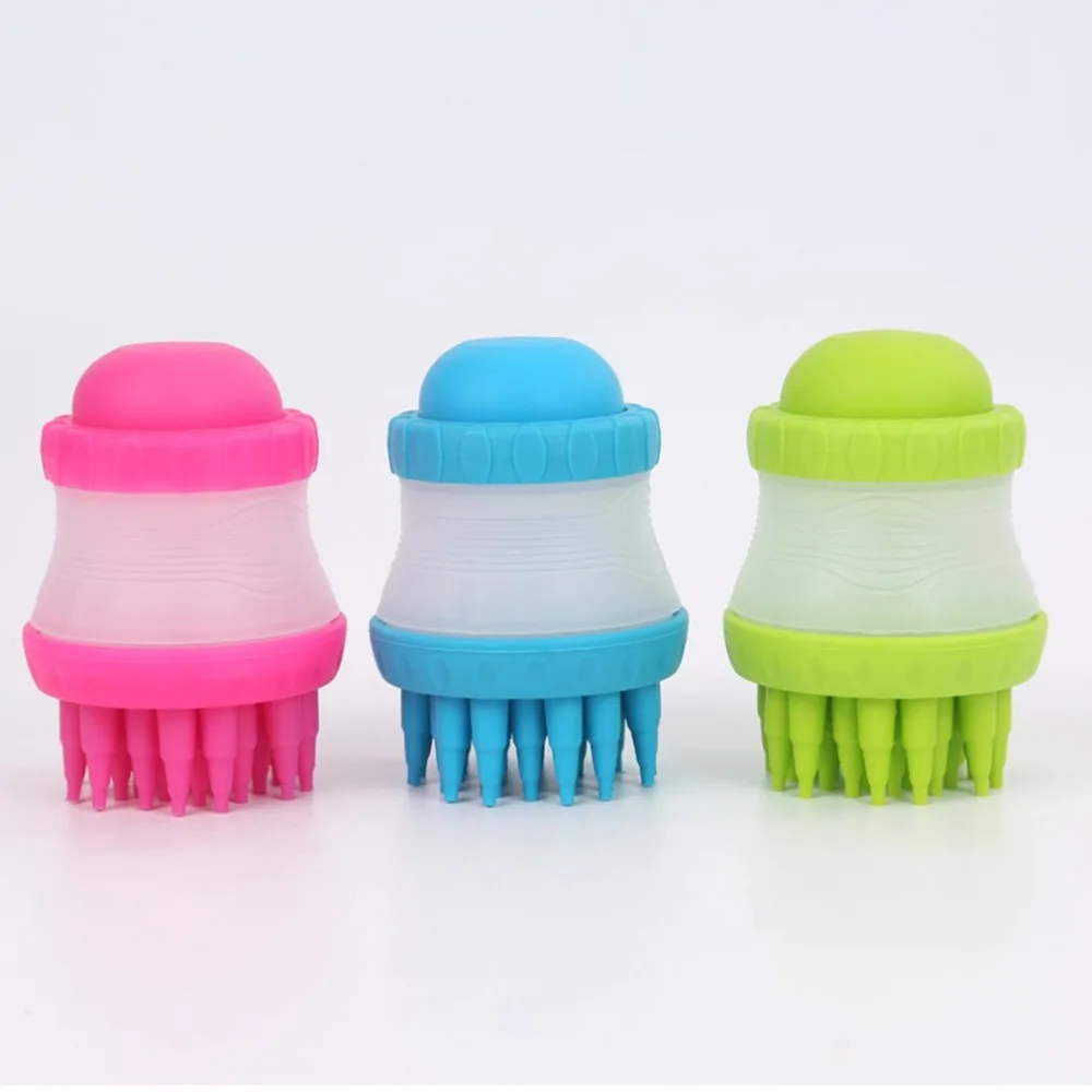 

Practical Design Multifunctional Pets Scrub Buster Soft Silicone Dog Washing Brush Built-in Shampoo Reservoir Dropshipping