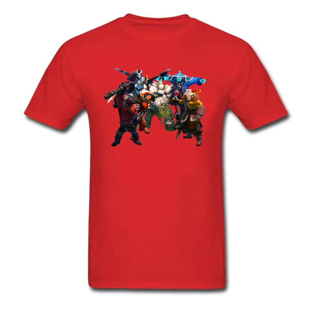Comics Dota 2 Heroes Tops Shirt for Men Cute Summer O-Neck All Cotton Short Sleeve T Shirts Crazy Tees Drop Shipping Dota 2 Heroes red