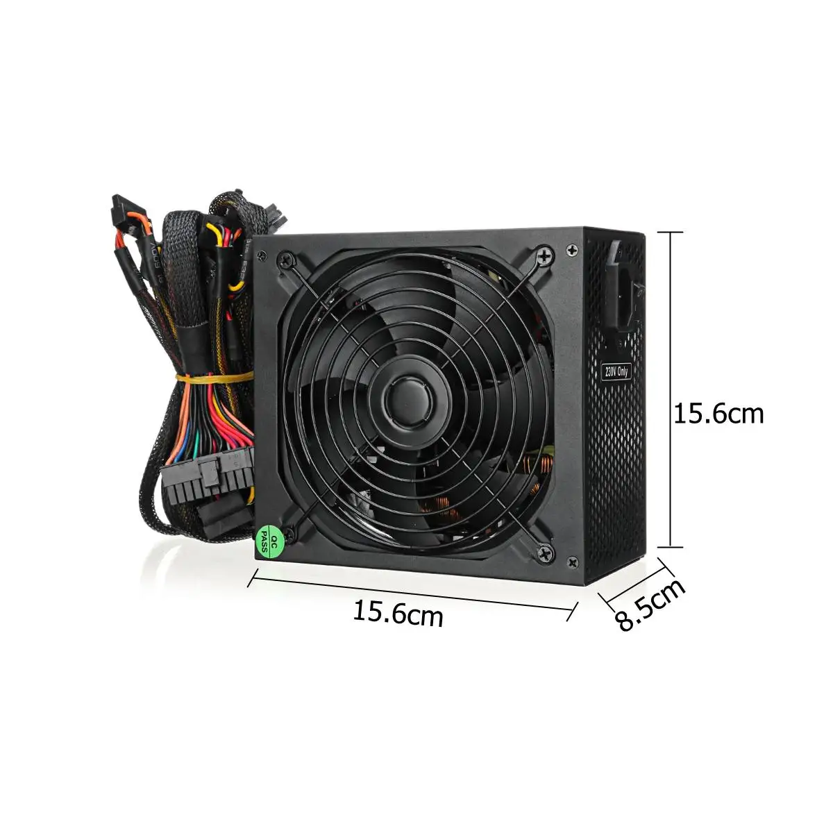 1500 W PC التيار الكهربائي للكمبيوتر النشطة PFC الكمبيوتر PC PSU 24Pin SATA LED تبريد مروحة 80 زائد