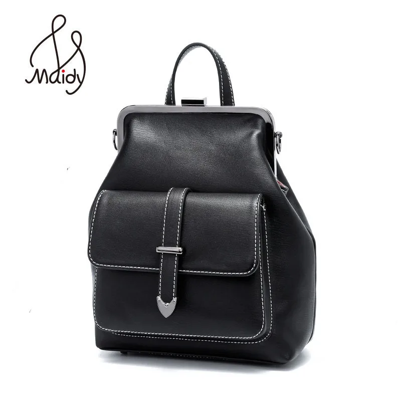 

Women Backpacks For School Teenagers Girls Pu Leather Bag With Zipper Rucksack Shoulder Purse Leisure Fashion High Quality Maidy