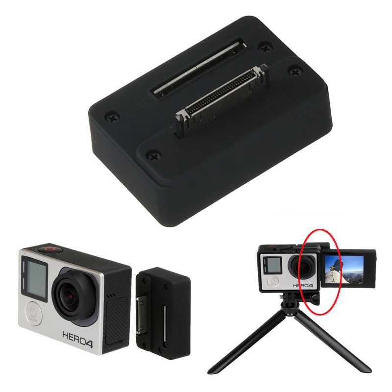 

Go pro Accessories Hero 3+ Hero4 LCD Bacpac Display Screen External Screen connector Adapter For Gopro Hero 4 3+ Sport Camera