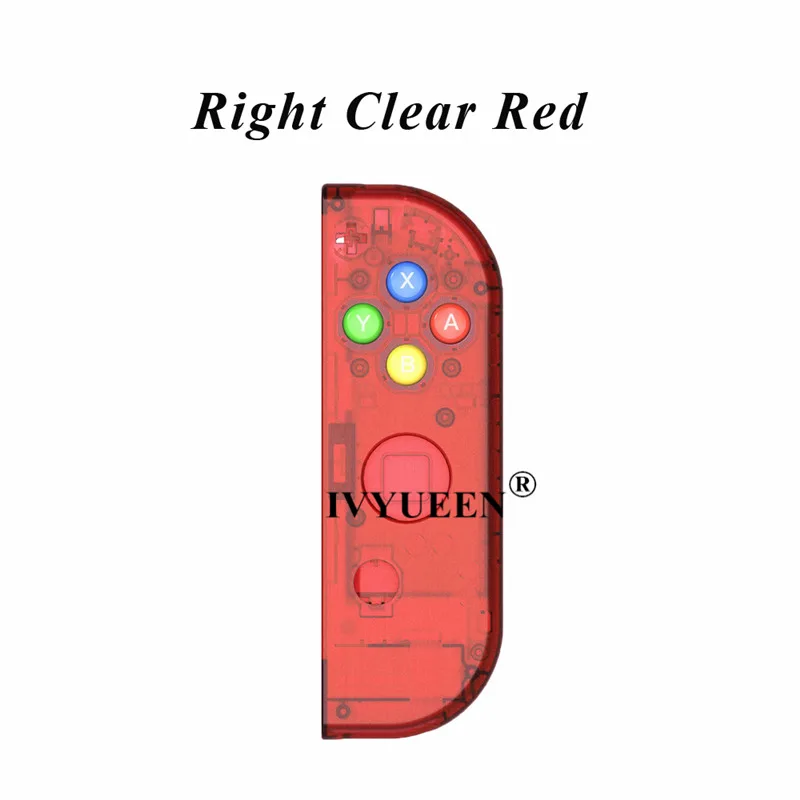 IVYUEEN для Joycon контроллер корпус Корпус для kingd переключатель Joy-Con контроллер замена левый и правый чехол с кнопки ABXY - Цвет: Right Clear Red