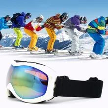 Унисекс Лыжный Спорт двуслойные очки линзы UV400 Анти-туман Горные лыжи Сноуборд горнолыжные очки ветрозащитный сферической поверхности очки Лидер продаж