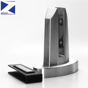 

Duplex 2205 Stainless Steel Modern Design Pool Fence Oval Base Glass Spigot