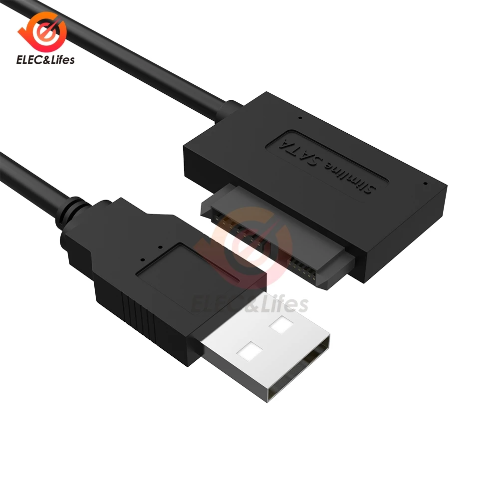 USB 2,0 для Mini Sata II 7+ 6 13 Pin адаптер конвертер кабель для ноутбука CD/DVD rom Slimline Sata Оптический привод кабель передачи данных