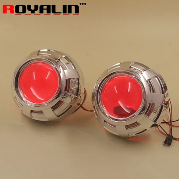 

ROYALIN Car Styling 3.0 Bi-Xenon H1 Projector Lens Metal Holder LHD RHD for Apollo 3.0 Shrouds w/Devil Eyes for H4 H7 Auto Lamps