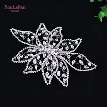 YouLaPan HP248 роскошный серебряный ободок с большим цветком Кристалл для женщин Ювелирная тиара ручной работы головные уборы Свадебная вечеринка аксессуары для волос