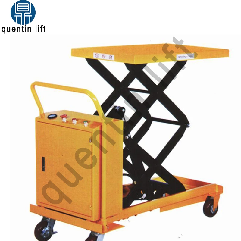 Loading 500kg hydraulic trolley scissor lift battery lifting trolleyin