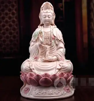 

Ceramic Handmade Religion Buddhism Buddhist Buddha Guanyin Sit the lotus Statue