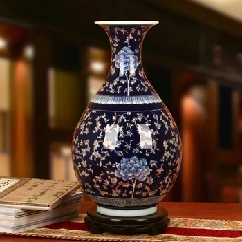 

Jingdezhen Peony of blue and white porcelain vase of home vase for wedding decoration blue and white ceramic chinese vase