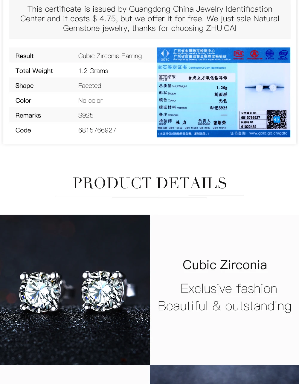 Cubic Zircon Earring 04