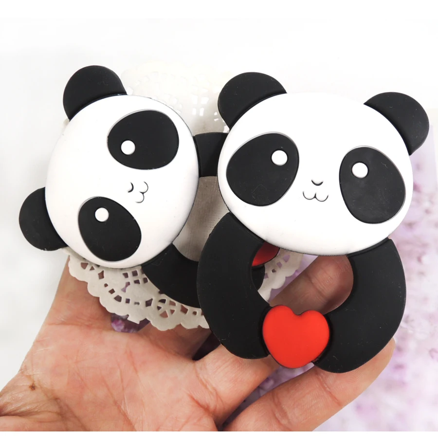 

Natural Baby Chew Toy Animal Panda Teething Monster Children's Teether Gum Massager Green Babies Infants Toddlers Kids EA388