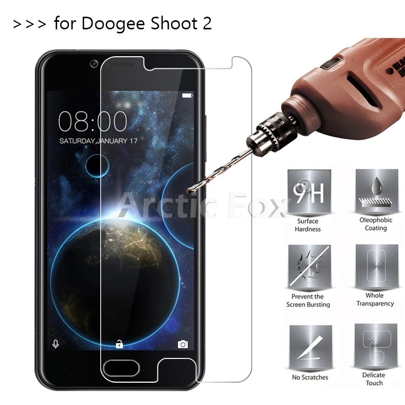 10 Pcs/Lot Premium Tempered Glass For Doogee Shoot 2 5.0 inch Screen Protector Toughened protective film | Мобильные телефоны и