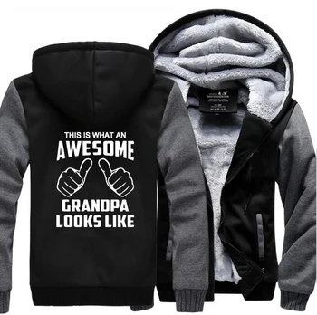 

Funny Hooded This Is What An Awesome Grandpa Looks Like Print Hip Hop Men's Sweatshirt 2019 Winter Warm Fleece Men Thick Hoodies