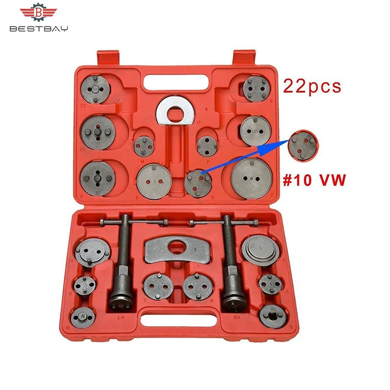 

Auto Wind Back Hand Tool Kit 22 pcs Universal Disc Brake Caliper Piston Pad Car