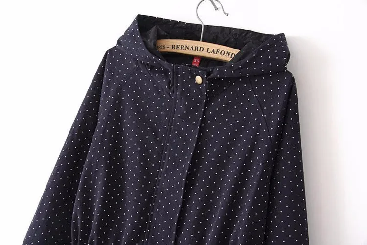 2016-Spring-Autumn-Europe-Womens-Cute-Polka-Dots-Coat-Windbreaker-Hooded-Zipper-Trench-Abrigos-Slim-Woman (2)