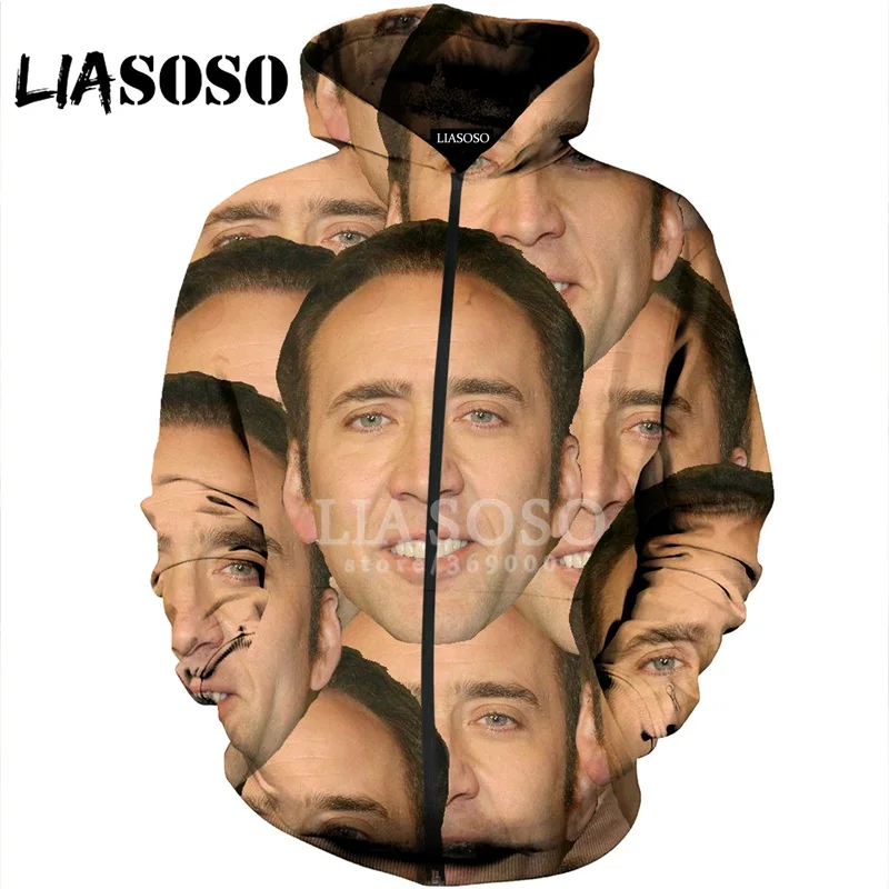 nicolas cage face hoodie