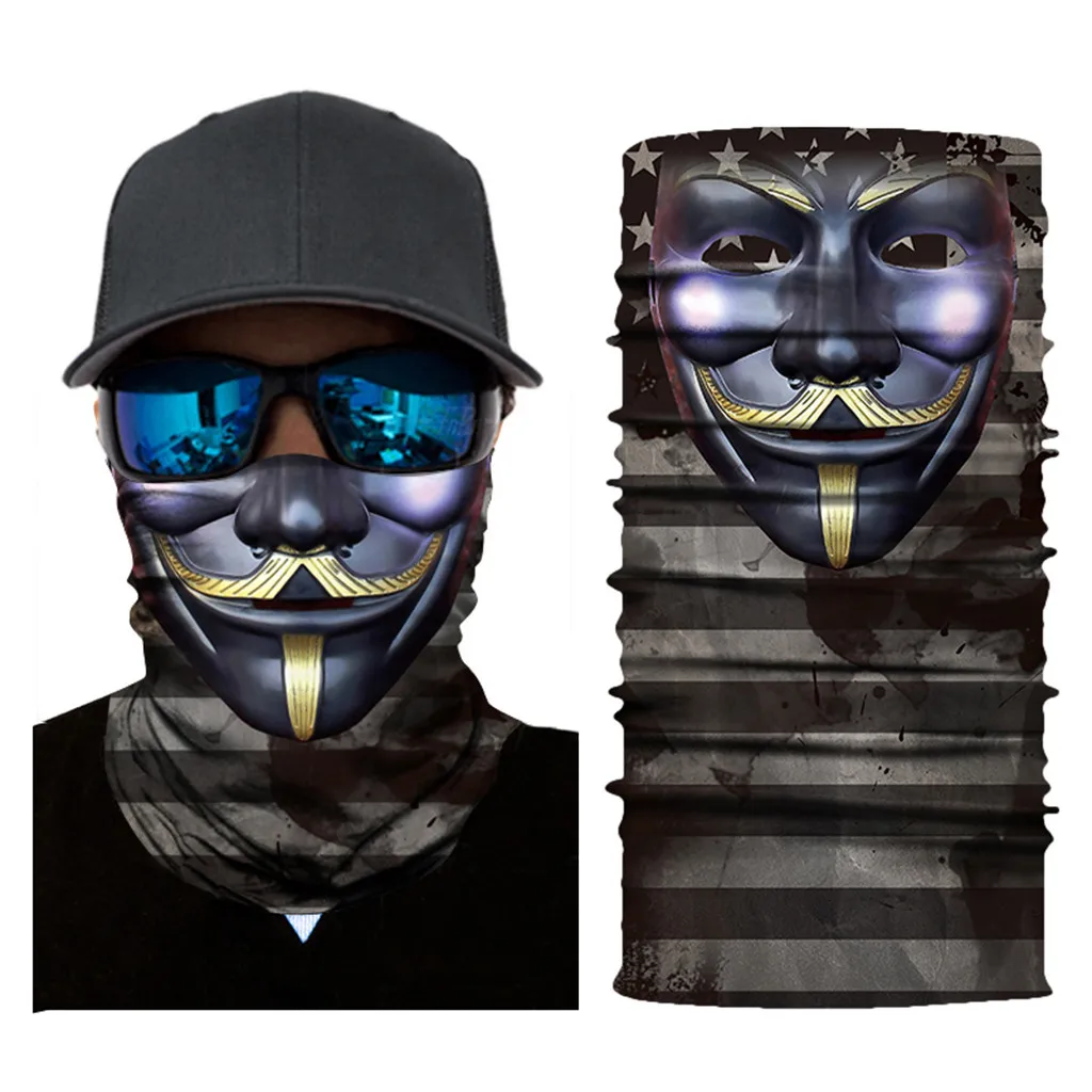 3D Железный человек Бэтмен Скелет бесшовная Волшебная Шея Велоспорт Мотоцикл голова грелка маска для лица Лыжная Балаклава головная повязка труба шарф#30 - Цвет: L