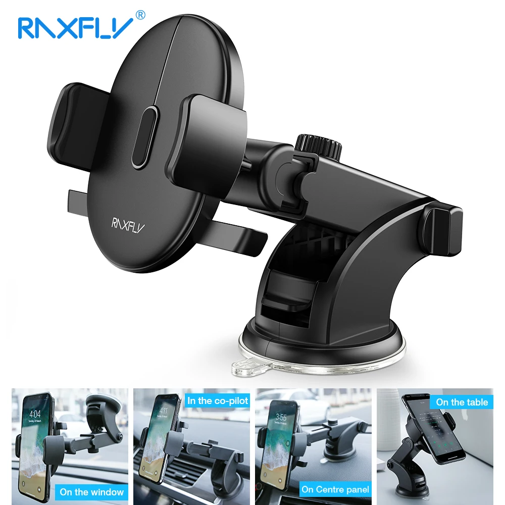 RAXFLY Windshield Mount Car Phone Holder in Car For Samsung S9 S8 Plus