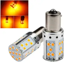 2X1156 P21W BA15S желтый 3030 35SMD светодиодный стоп-сигнал индикатор поворота Задний сигнальный фонарь лампы