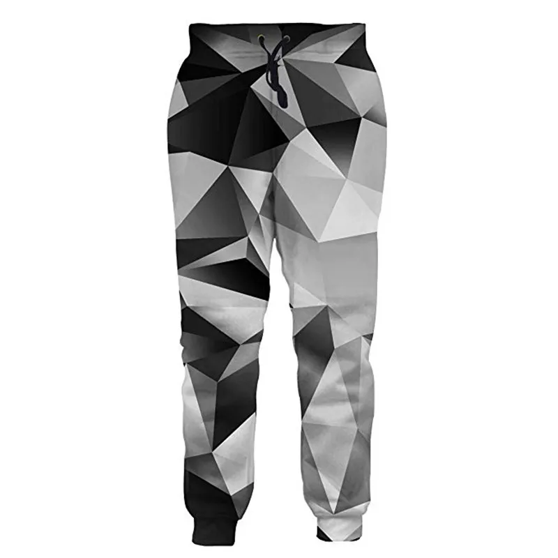 

Geometry 3d Print Men Sweatpants Funny Fashion Silver Joggers Pants Sport Trousers with Drawstring Hip Hop Punk Cool Track Pants