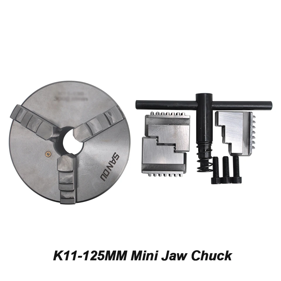 

125MM Manual 3 Jaw Chuck k11-125 Lathe Chuck Self Centering Hardened Steel Drill Chuck With Wrench Screws For CNC Milling Tools
