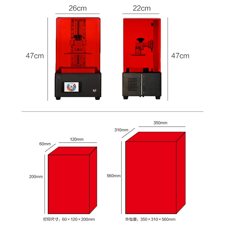 Baseou a Impressora k da Resina 3d com Tela de Toque X-cube X-cube-m Polegadas 2 Sla Lcd 8.9 Renovação da Casa