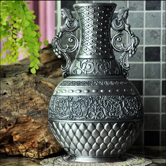 Классическая Металлическая ретро декоративная ваза для бутылок настольная ваза для цветов вазы для цветов для дома HP006