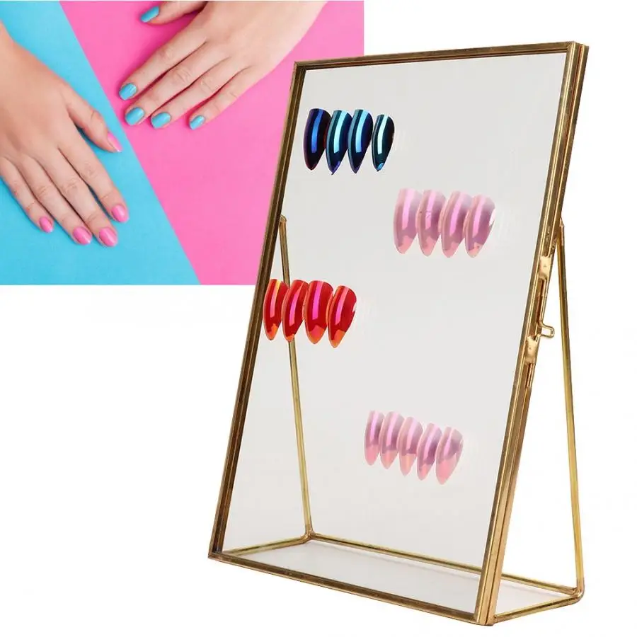 

High-end Nail Polish Gel Color Display Frame UV Poly Gel False Nail Tips Showcase Frame Board with Stable Stand Manicure Tool