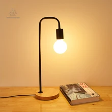 Простые гостиная спальня дешевые home decor современный краткое ночники деревянный Утюг Малый Настольная лампа Home Decor