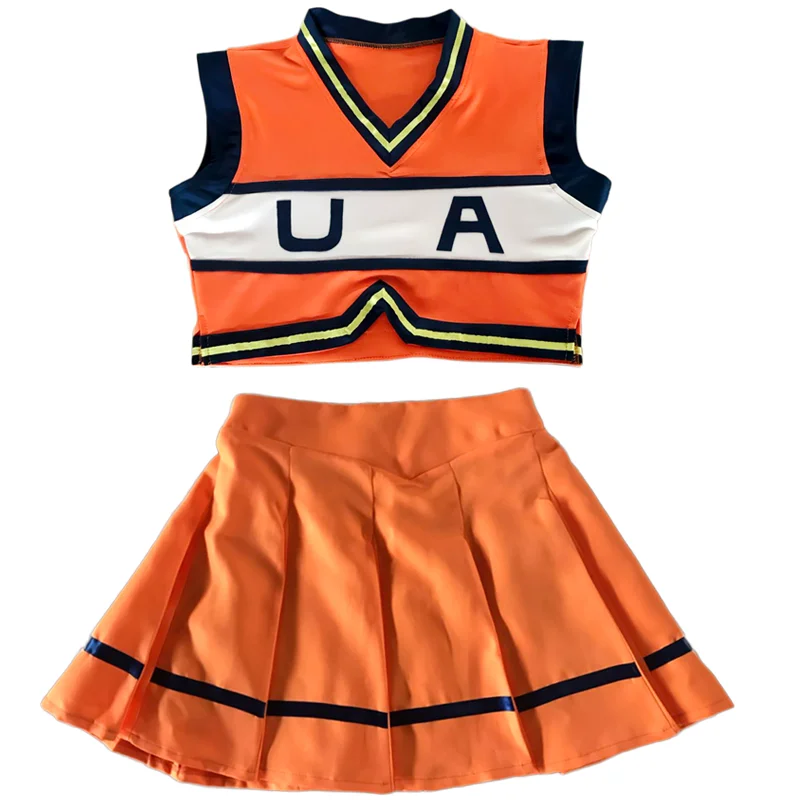 

Basketball Football Girl Dancing Show Skirt Uraraka Summer Dress Cheerleading Uniform My Hero Academia Cosplay Costume