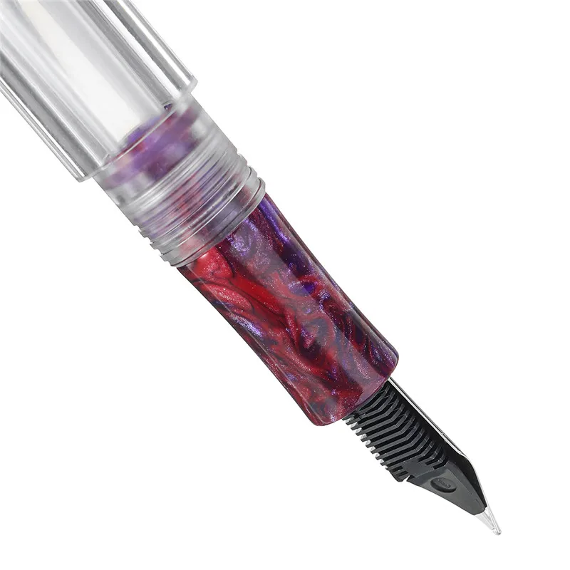 Прозрачный перьевая ручка Moonman C1, Пипетка для глаз, полностью прозрачная, большая емкость, для хранения чернил, из смолы, тонкая, 0,6 мм, перо, подарочная ручка
