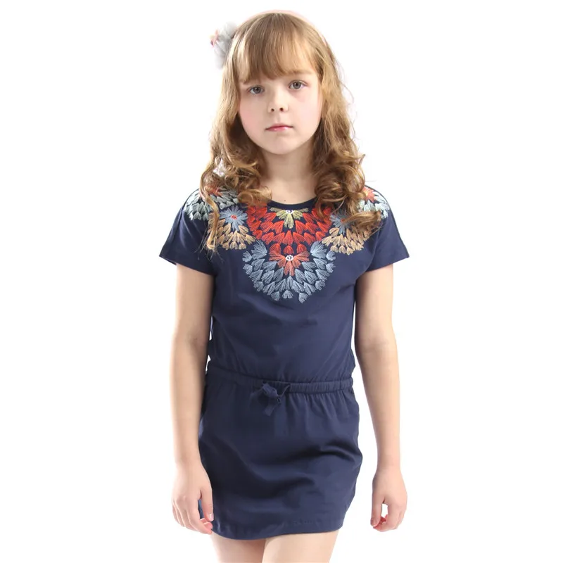 

Little bitty Top brand girl dresses summer cotton embroidery children fashion princess quality baby clothes for 3-12T dress girl