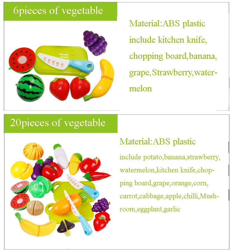 1 компл. кухня игрушки растительной пищи пластик вырезать фрукты игрушки притворись играть образовательные игрушки