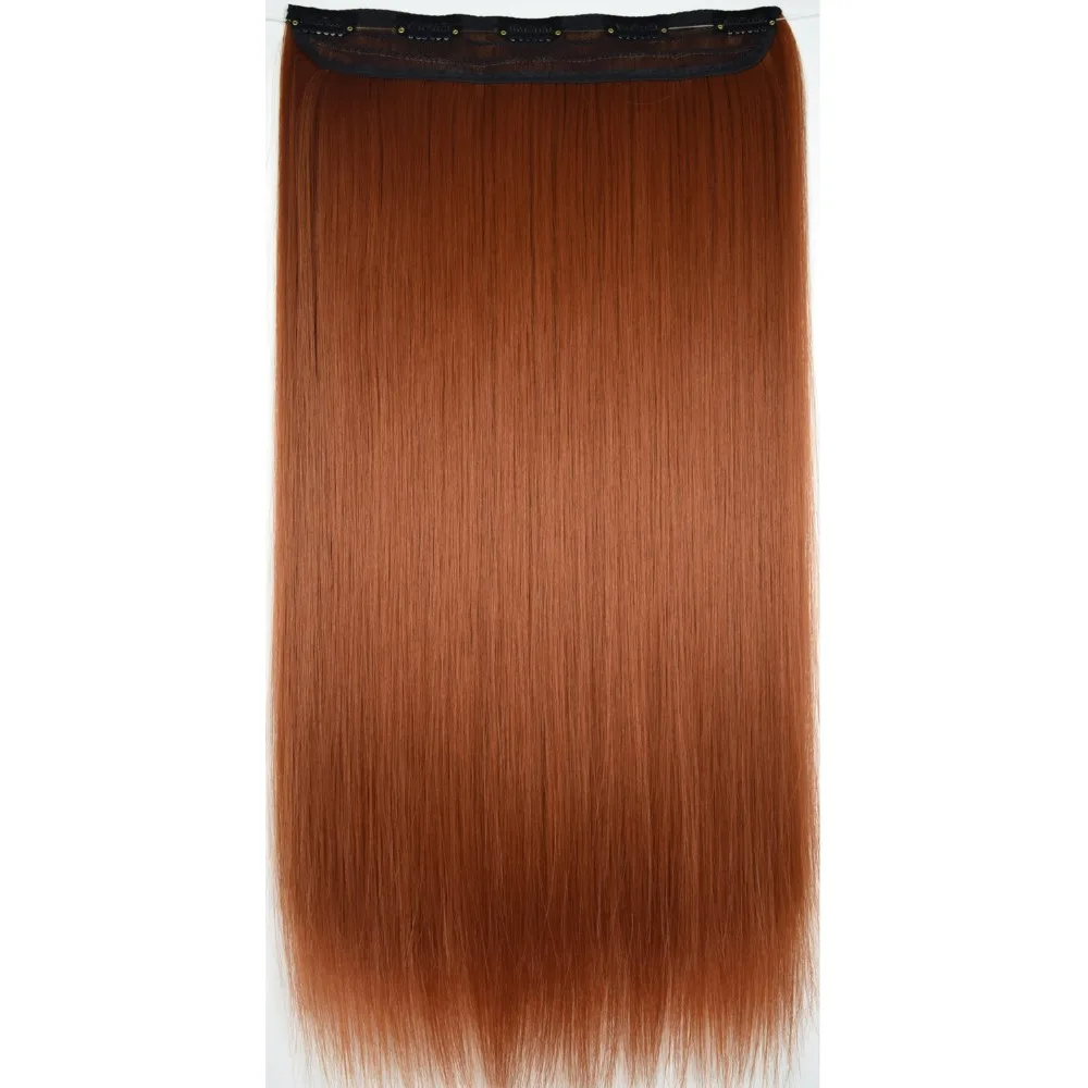 

TOPREETY Heat Resistant B5 Synthetic Hair Fiber 28" 70cm 130gr Straight 5 Clips on clip in Hair Extensions 30 Colors Available