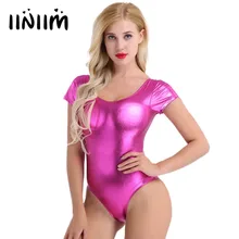 Iiniim, женский, взрослый, блестящий, лакированная кожа, светоотражающий, цельный гимнастический купальник, боди для сценического представления, балетная Одежда для танцев