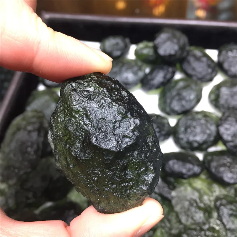 

Natural Moldavite Natural Czech Meteorite Impact Glass Rough Stone Crystal Energy Stone