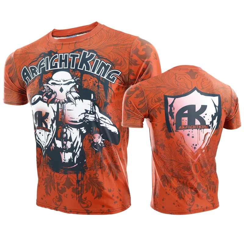 

VSZAP T-shirt Men Muay Thai Sanda Workout Quick-Drying Breathable MMA Fitness Fight Sporting Short-sleeved UFC Fighting Style