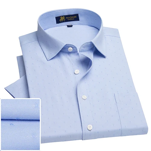 Мужская рубашка с коротким рукавом, Классический крой, «Оксфорд» с принтом, рубашка с передним карманом, Высококачественная тонкая повседневная одежда, Прямая с фабрики - Цвет: NJF-50