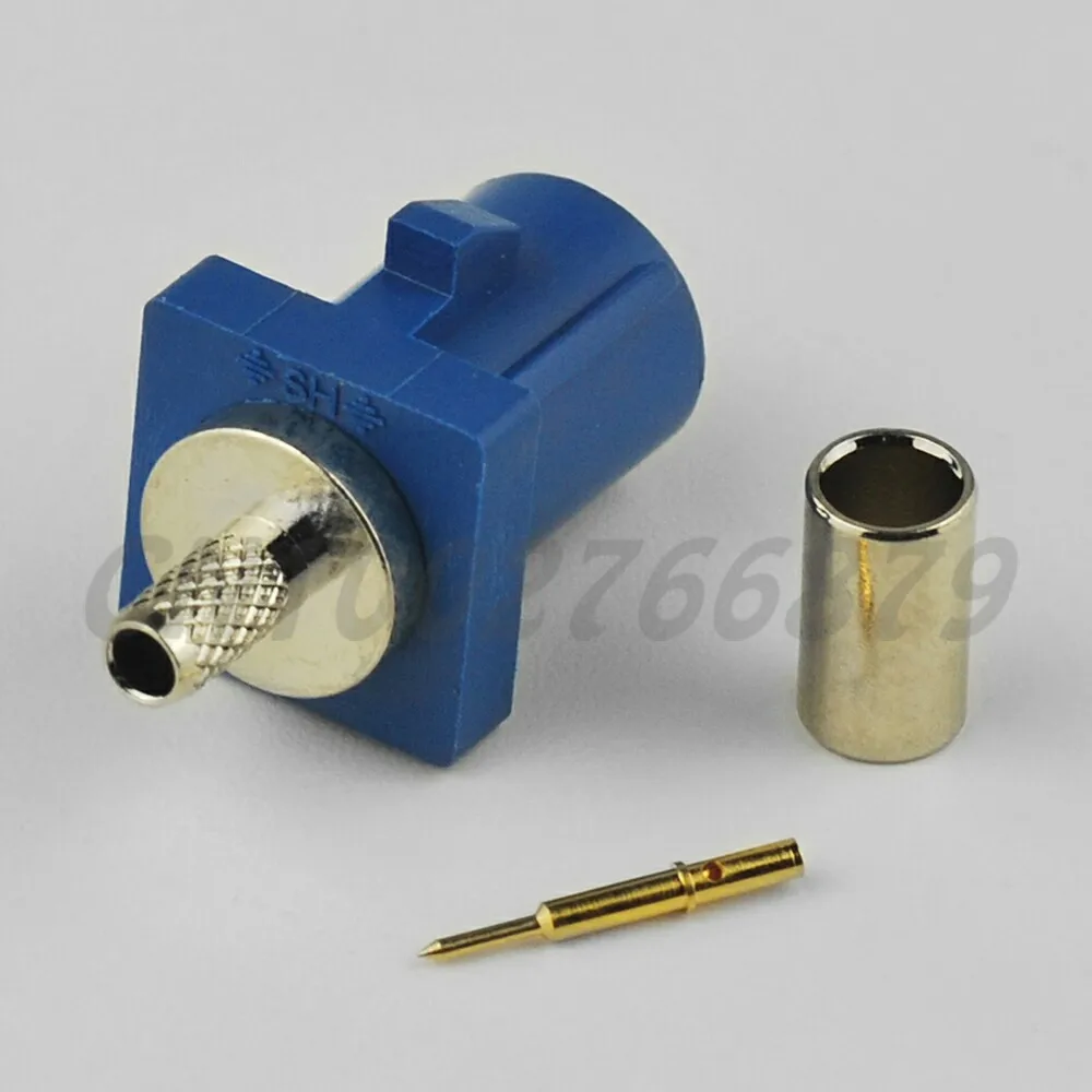 

RF electrical Fakra C crimp Plug Male connector for Blue GPS telematics or navigation for RG316 RG174 LMR100 cable