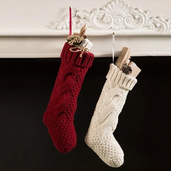 

Christmas Stockings Xmas Santa Claus Elf Shoe Boot Suspenders Candy Gift Bag