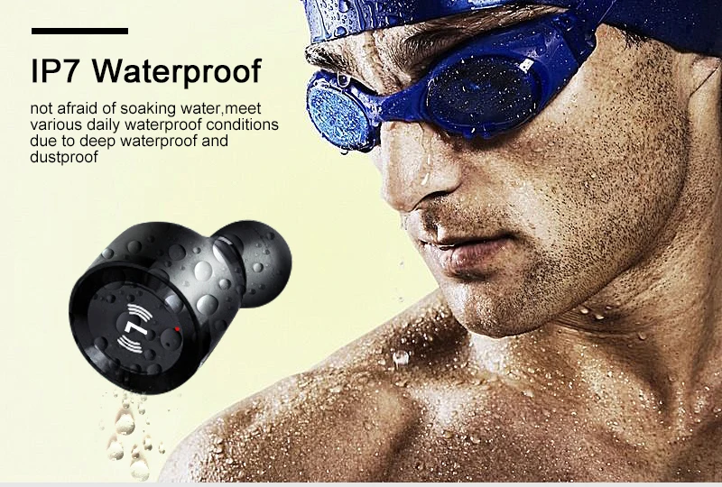 XLSTO Wireless Bluetooth 5.0 Earphone IPX7 Waterproof Headset Stereo mini Earbuds With Charging Box Micro handsfree Earphones (26)