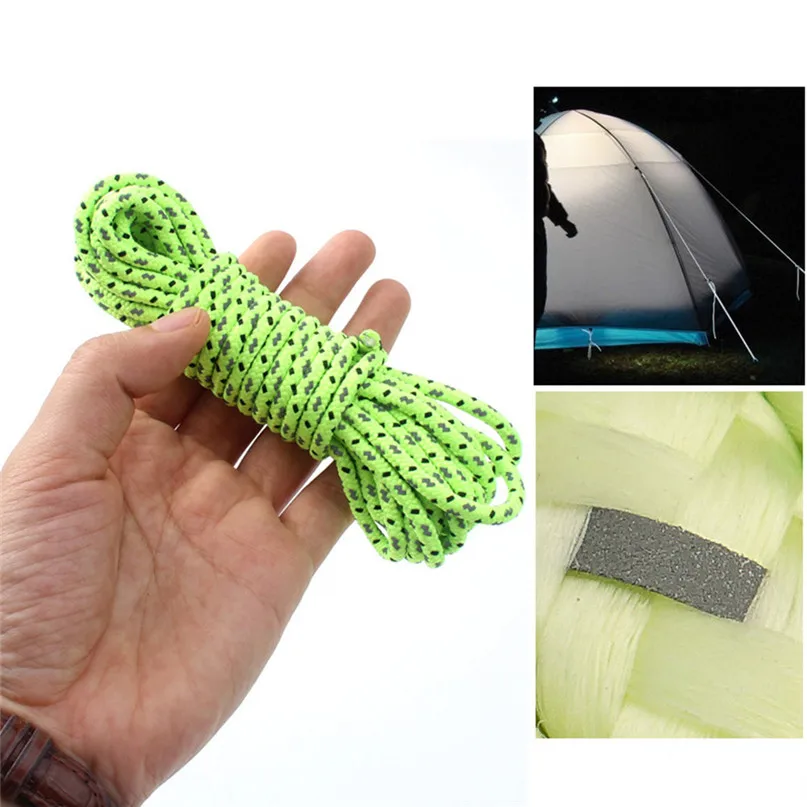 

5M Reflective Guyline Tent Rope Guy Line Camping Cord Paracord Glow in the Dark Super strong Outdoor reflective clothesline #2o1