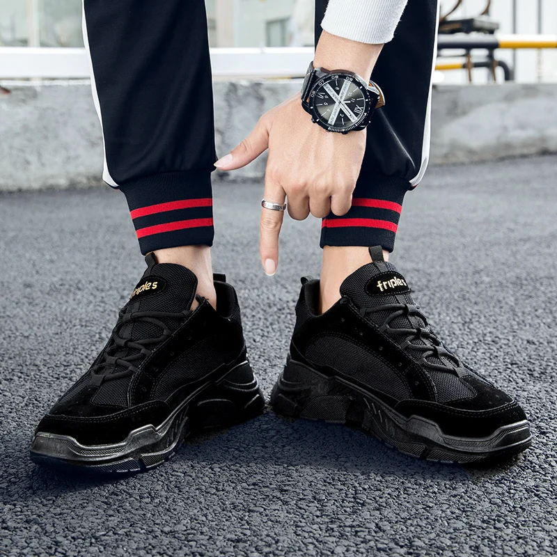 YRRFUOT Men's Fashion Sneakers Autumn New Thick bottom Man Casual Shoes Brand Outdoor Light Non-slip Flats Shoes Hard-Wearing 44