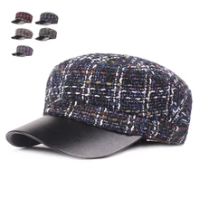 Зимние винтажные шапки для женщин, модная твидовая военная шляпа бренда Gorra Planas, цветная Смешанная Кепка s, женская кепка с якорем, береты