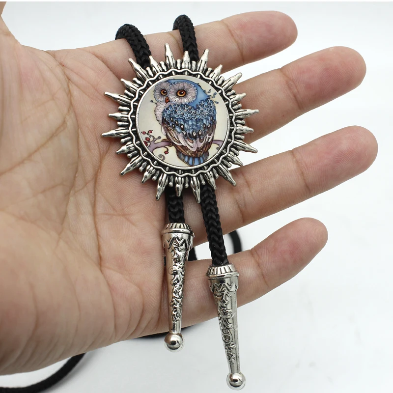 BOLO-0045 New Arrival Owl Bolo Tie Steampunk Glass Dome Western Ties For Mens Women Sweater Neck | Украшения и аксессуары